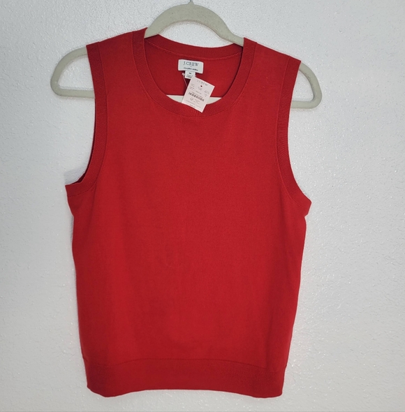 J Crew Factory Sweater Shell BO375 NWT Size M Red - Picture 5 of 8